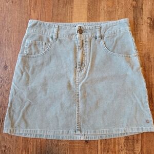 Roxy Light Gray Green Corduroy Mini Skirt